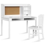 Juego de escritorio y silla para niños, escritorio de estudio con estantería y repisas