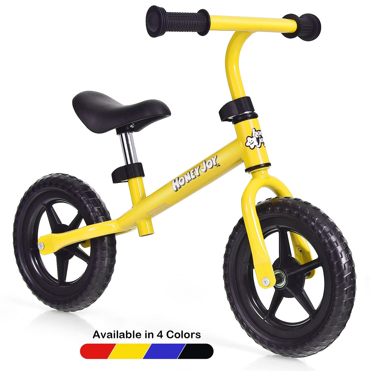 Bicicleta de equilibrio para niños sin pedales con manillar y asiento ajustables - Amarilla