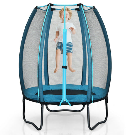 Cama Elástica Recreativa Infantil de 1.2 metros con Red de Seguridad - Azul