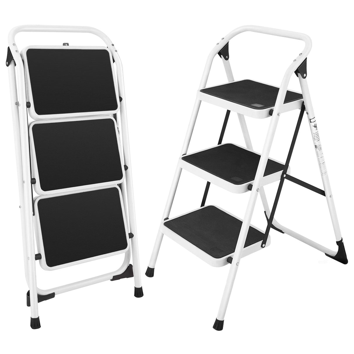Escalera Plegable de 3 Peldaños con Asa y Plataforma Antideslizante