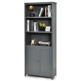 Bookcase Shelving Storage Wooden Cabinet Unit Standing Display Bookcase with Doors