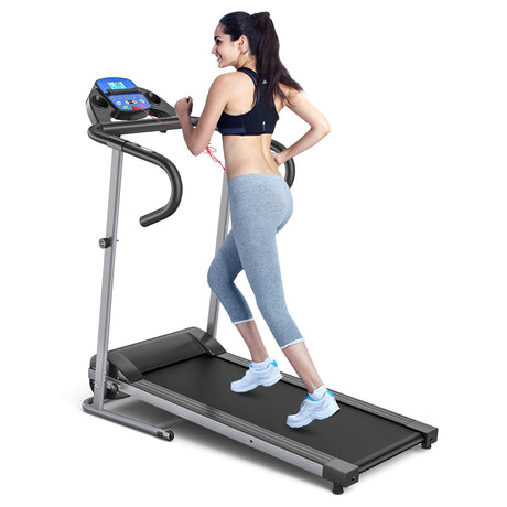 Cinta de correr eléctrica plegable con pantalla LCD y sensor de ritmo cardíaco