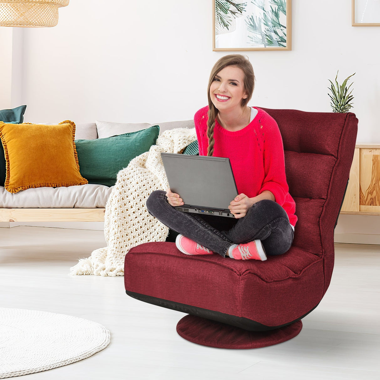 Silla de juego plegable de suelo de 5 posiciones