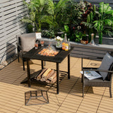 Mesa de comedor para brasero de exterior de 31 pulgadas con parrilla para barbacoa