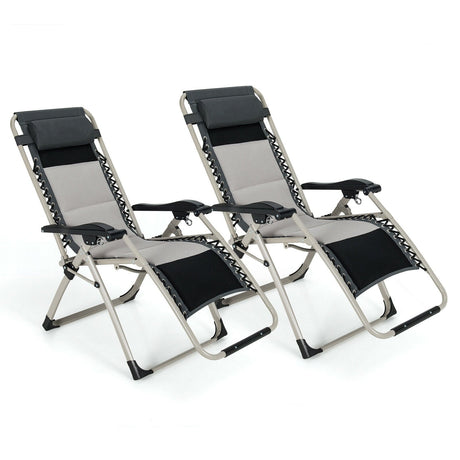 2 reclinables ajustables acolchadas para salón con almohada extraíble para la cabeza - Negro