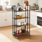 Carrito Plegable con Ruedas y Estantes de Almacenamiento para Cocina-4 Niveles