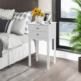 Mesa auxiliar/lateral decorativa con 2 cajones - Blanca