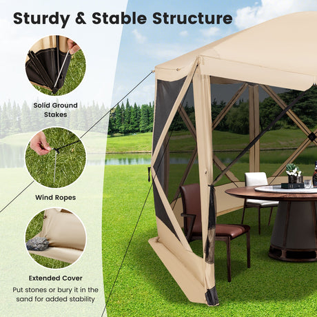 Carpa Pantalla Pop-up de 11.5 X 11.5 PIES con Bolsa de Transporte Portátil