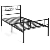 Estructura de cama de metal individual/matrimonial/Queen con cabecera y piecera