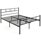 Estructura de cama de metal individual/matrimonial/Queen con cabecera y piecera