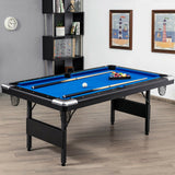 Mesa de billar plegable de 6 pies con juego completo de bolas - Azul