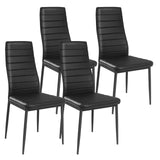 Juego de 4 sillas de comedor modernas de cuero con estructura de metal