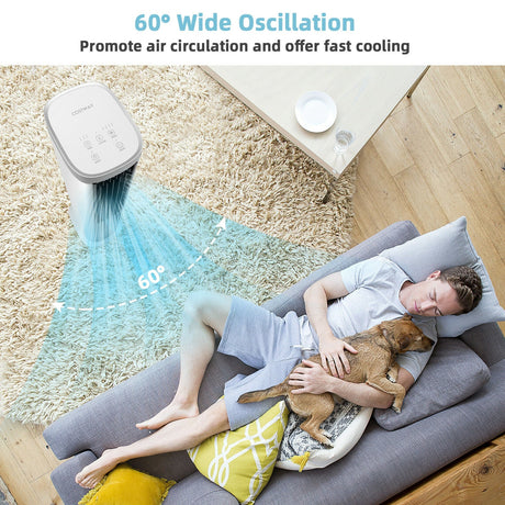 Enfriador de aire evaporativo portátil 3 en 1 con temporizador - Blanco