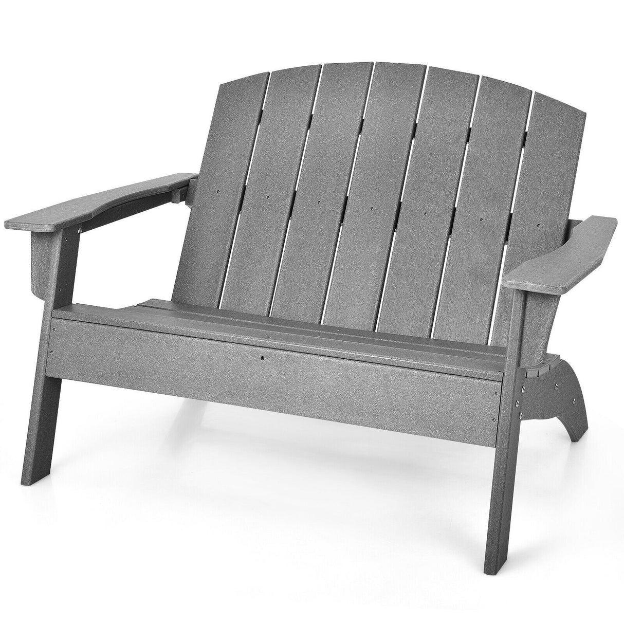Sillón Adirondack de patio de HDPE para porche, jardín, patio trasero - Gris