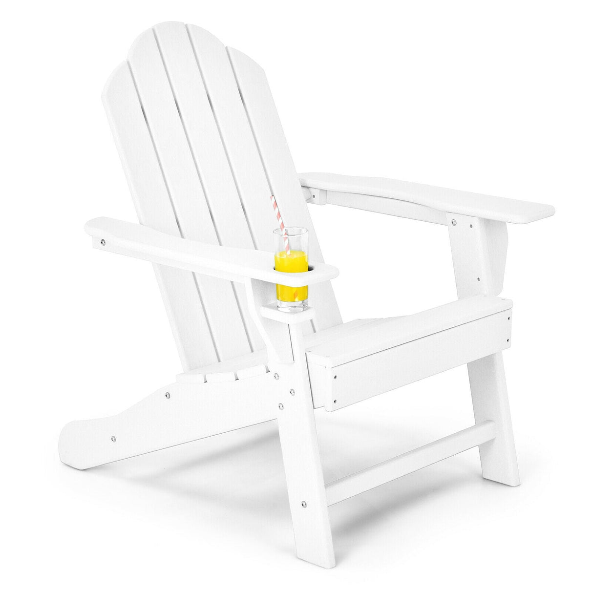 Silla Adirondack para exteriores con portavasos incorporado para el porche del patio trasero