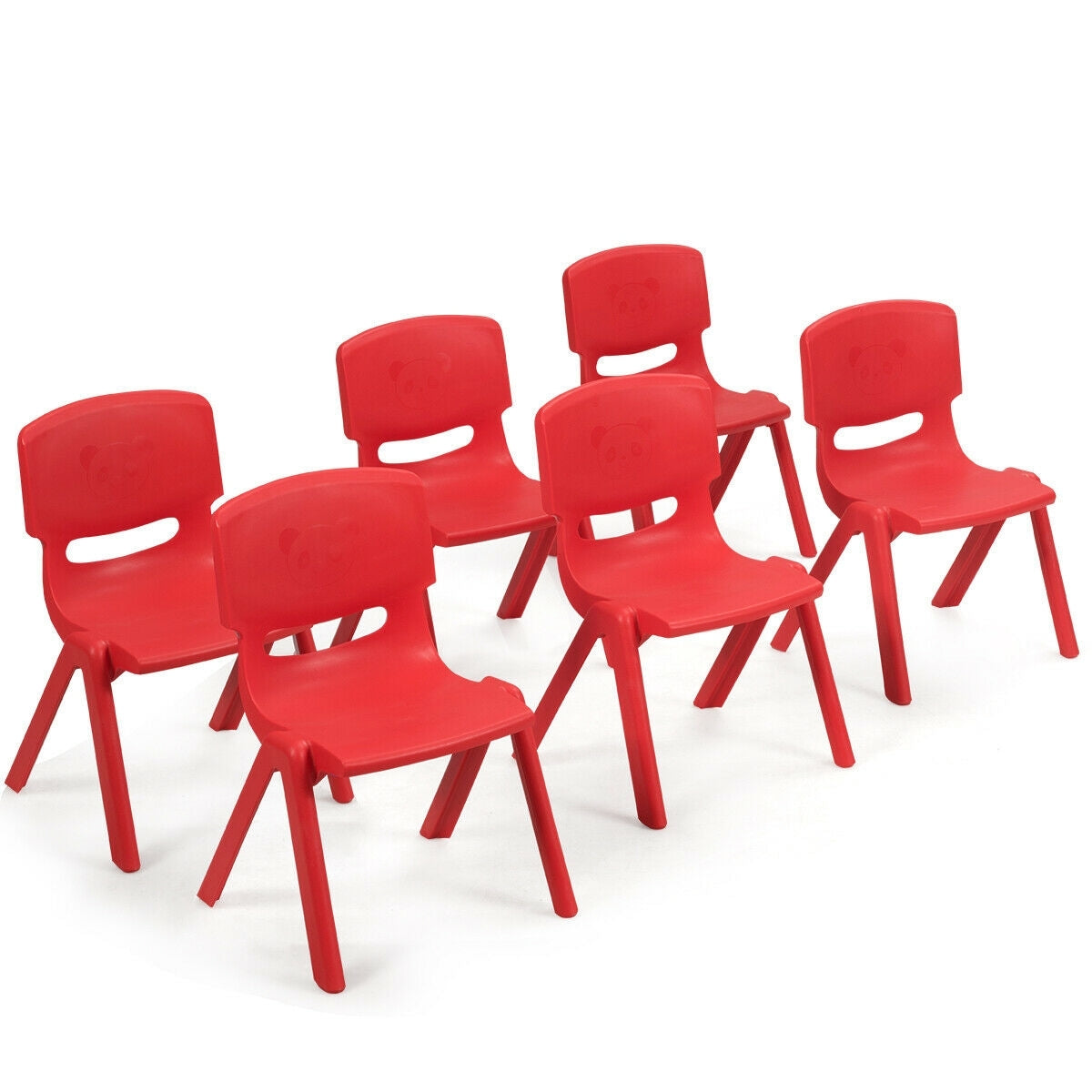 Sillas apilables de plástico para niños, paquete de 6, para aula