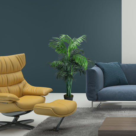 Palmera Areca artificial de seda decorativa de 3,5 pies con cesta