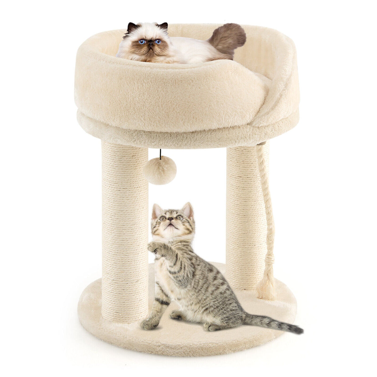 Árbol para gatos con plataformas de felpa y rascador
