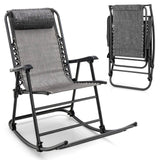 Sillón mecedora plegable liviano para exteriores con reposapiés