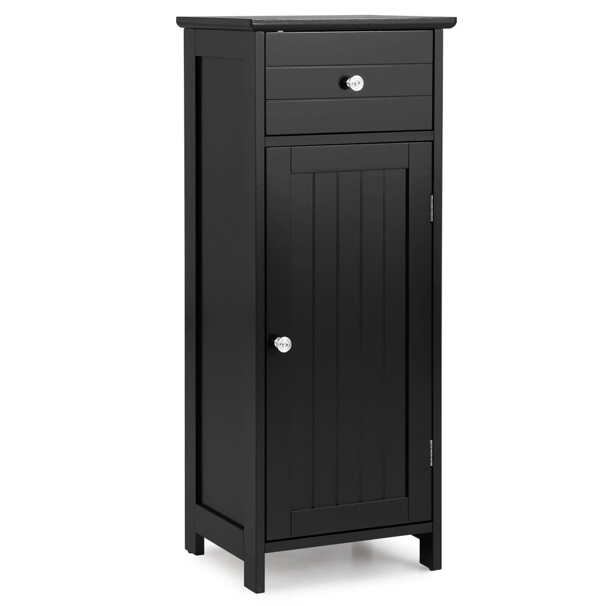 Mueble de almacenamiento de madera para baño con cajón y estante