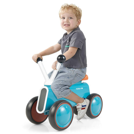 Bicicleta sin Pedales de 4 Ruedas para Bebé - Azul