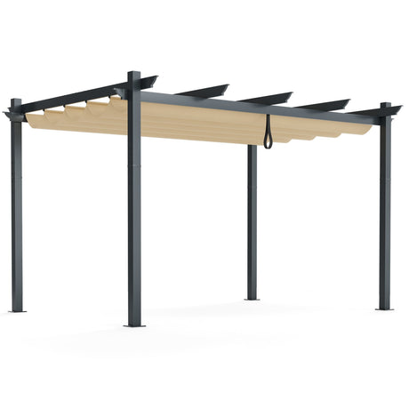 Pérgola retráctil de aluminio para exteriores de 10 x 13 pies
