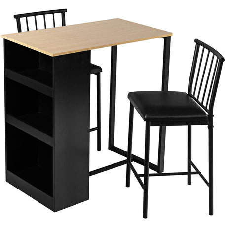 Juego de comedor de bar de altura de mostrador de 3 piezas