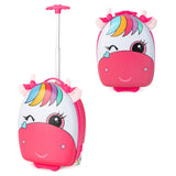 16 Inch Kids Rolling Luggage with 2 Flashing Wheels and Telescoping Handle