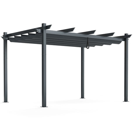 Pérgola retráctil de aluminio para exteriores de 10 x 13 pies
