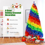 Árbol de Navidad tradicional artificial con bisagras de 2,1 m y base de metal
