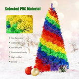Árbol de Navidad tradicional artificial con bisagras de 2,1 m y base de metal