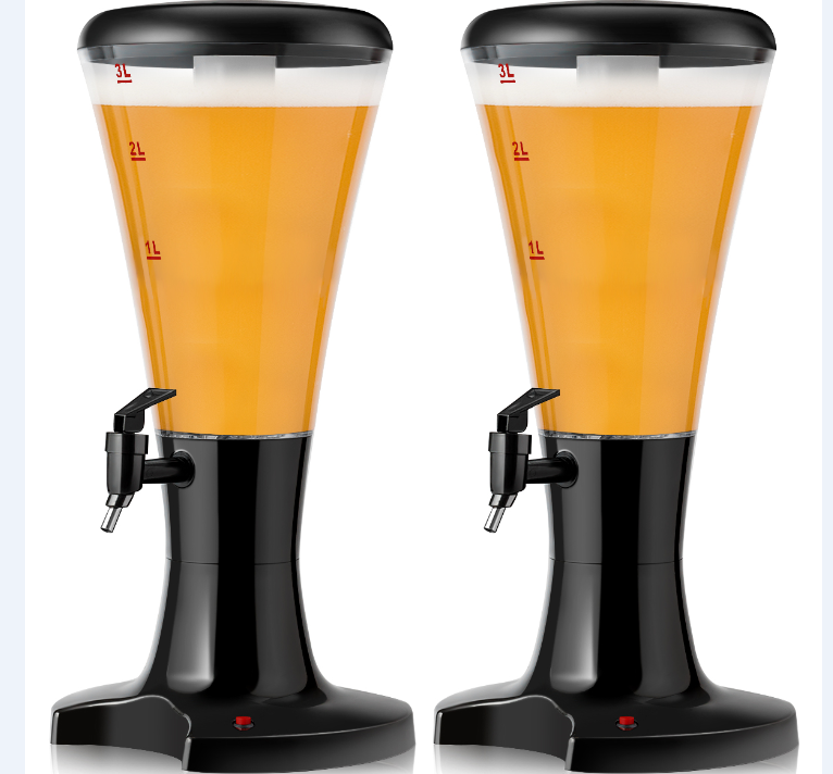 Juego de 2 dispensadores de cerveza de barril de 3 litros con luces LED