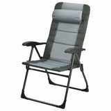 Juego de 2 sillas plegables de comedor con reposapiés, ajustables reclinables, para patio, Patiojoy, gris