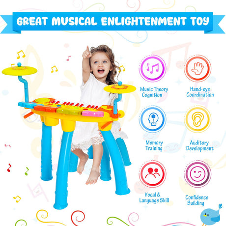 Combinación de teclado de piano de 24 teclas con batería de DJ, micrófono y MP3