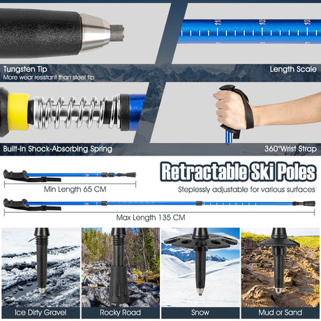 Raquetas de nieve de terreno ligero de 21/25/30 pulgadas con sistema de pivote flexible