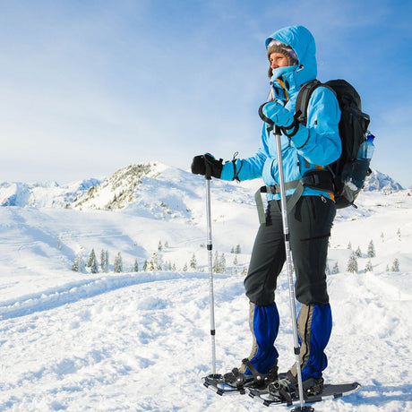 Raquetas de nieve ligeras para todo terreno 4 en 1 de 21/25/30 pulgadas con sistema de pivote flexible