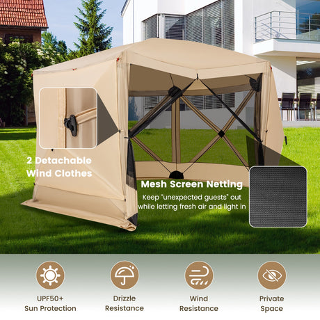 Carpa Pantalla Pop-up de 11.5 X 11.5 PIES con Bolsa de Transporte Portátil