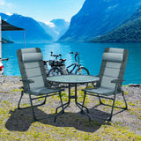 Juego de 2 sillas plegables de comedor con reposapiés, ajustables reclinables, para patio, Patiojoy, gris