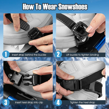 Raquetas de nieve de terreno ligero de 21/25/30 pulgadas con sistema de pivote flexible
