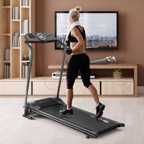 Cinta de Correr Eléctrica Plegable Móvil de 1.0 HP con Pantalla de Funcionamiento para el Hogar