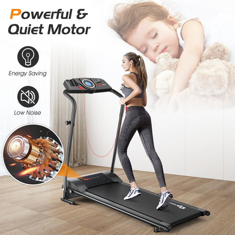 Cinta de Correr Eléctrica Plegable Móvil de 1.0 HP con Pantalla de Funcionamiento para el Hogar