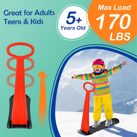 Patinete de nieve de 1 plaza con manillar de agarre