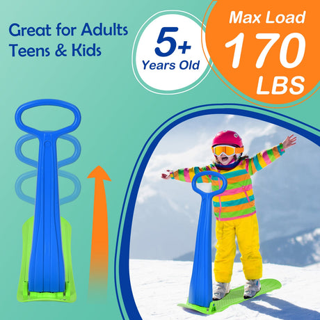 Patinete de nieve de 1 plaza con manillar de agarre