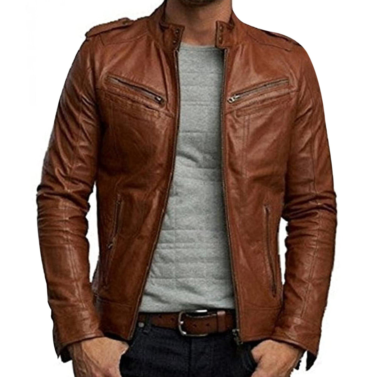 La chaqueta de cuero Wilkinson en marrón