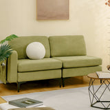Sofá modular seccional en forma de L de 3 asientos con chaise reversible y 2 puertos USB - Verde