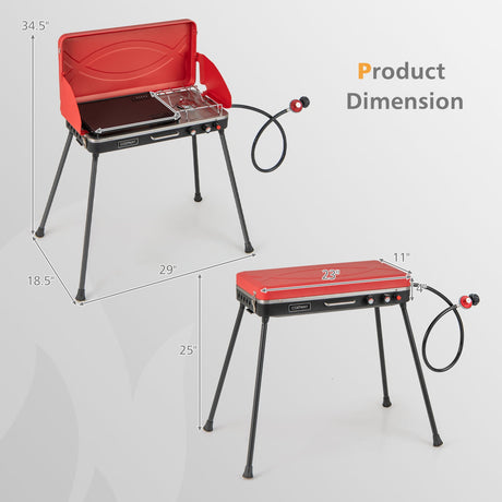 Parrilla y cocina de gas 2 en 1 para camping con