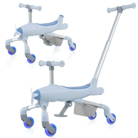 Coche empujador para niños 2 en 1 con ruedas luminosas LED