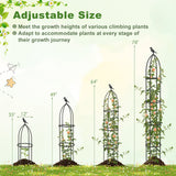 Paquete de 2 celosías de obelisco de jardín para plantas trepadoras - Negro