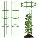 Enrejado de jardín de 2 unidades para jaulas de tomates con altura ajustable - Verde