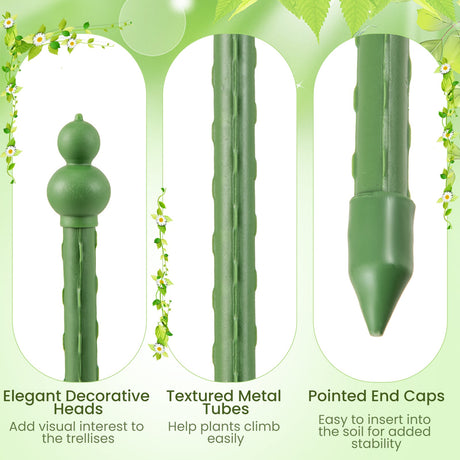 Enrejado de jardín de 2 unidades para jaulas de tomates con altura ajustable - Verde